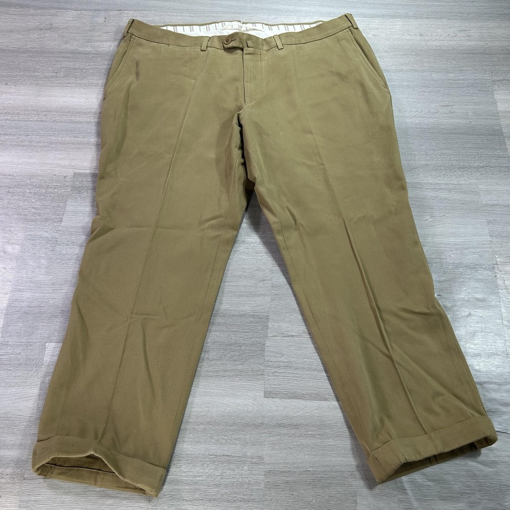 Ermenegildo Zegna Pants Mens 38x26 Beige Cotton Su Misura Classic Fit Dress